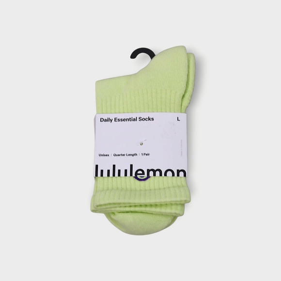LULULEMON  Daily Essential Socks Unisex Quarter Length Size L CPNG NEW - Picture 2 of 5